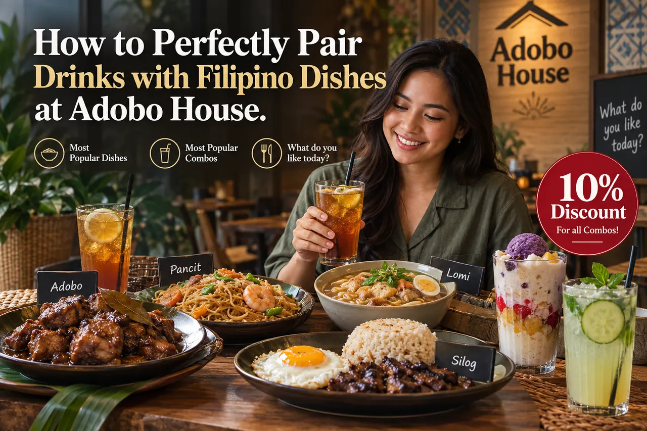 How to Perfectly Pair Drinks with Filipino Dishes at Adobo House